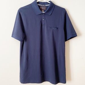 Black Brown 1826 Mens Blue Polo Shirt Small